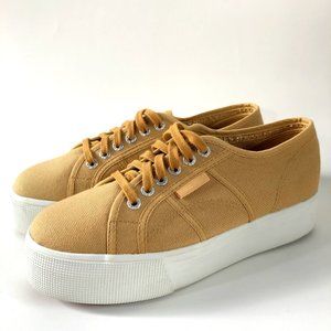 Superga Womens Platform Sneaker Canvas Beige 9